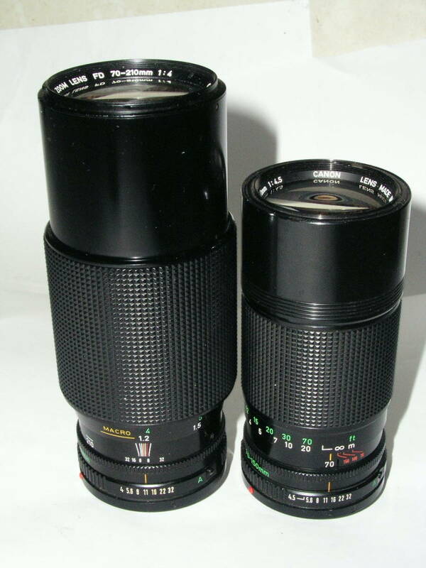 5608●● Canon NFD 70-210mm/4 + 75-150mm/4.5、レンズ2本で ●