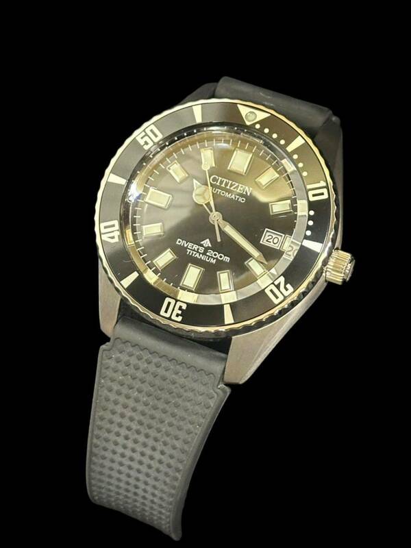 極美品 動作品 使用少 中古美品 稼働品 CITIZEN シチズン 腕時計 プロマスター 9051-S129010 デイト付き メンズ 200m潜水用防水