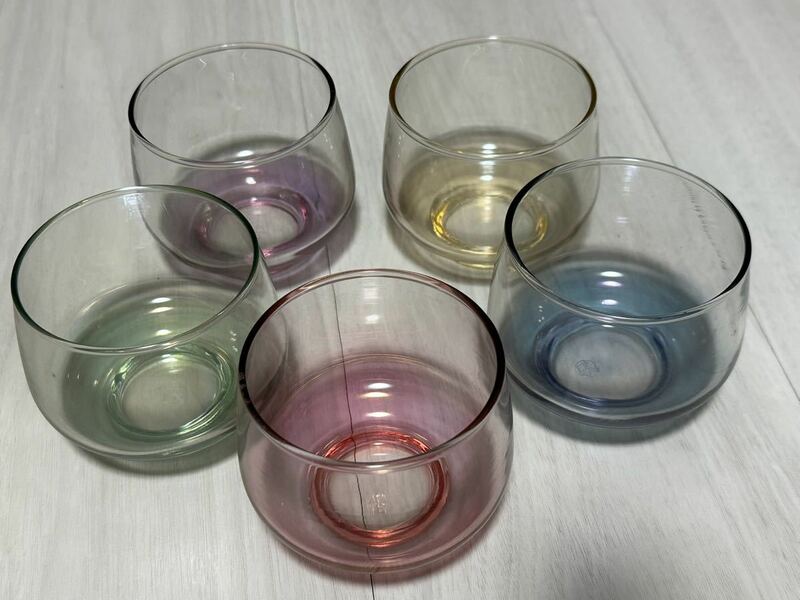 YR13)ガラスコップ グラス 昭和レトロ ガラス コップ タンブラーセット　Lovely5 ５色　Sasaki Glass 230ml 可愛い　オシャレ　お洒落