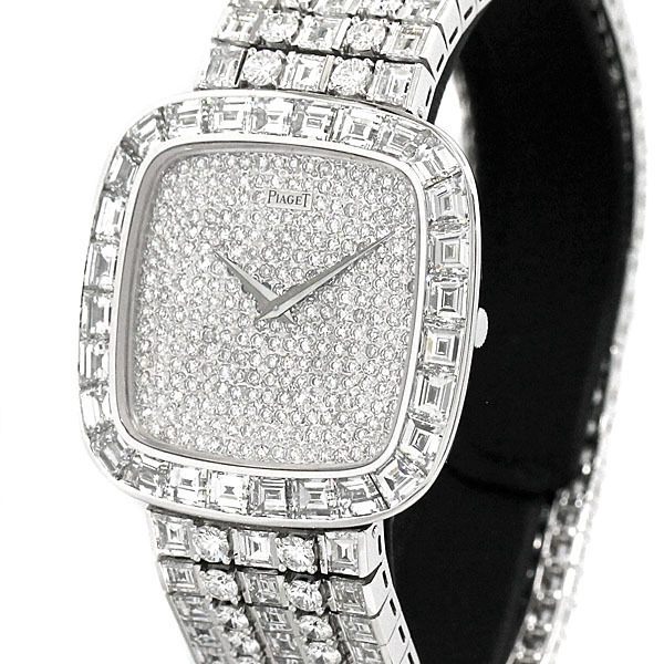 大幅値下げ ピアジェ PIAGET メンズ腕時計 K18WG 純正フルダイヤ 手巻き 137g ホワイトゴールド750 高級 ハイブランド 紳士 プレゼント