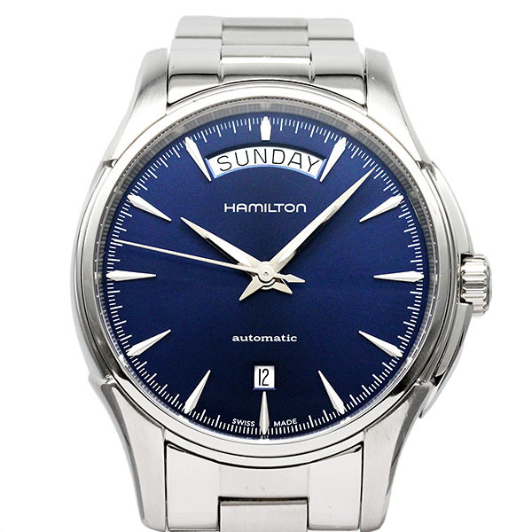 ハミルトン HAMILTON ジャズマスター デイデイト H325050 ブルー文字盤 SS メンズ腕時計 自動巻き ステンレススチール 裏スケルトン
