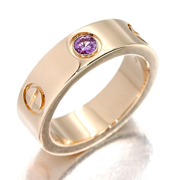カルティエ Cartier ラブリング K18PG ピンクサファイア リング #50 ピンクゴールド750 LOVEリング 指輪 ジュエリー 宝石