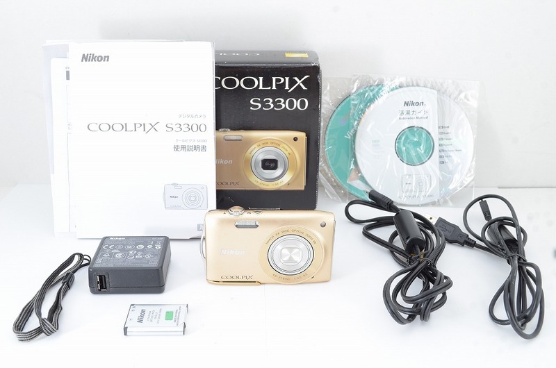 【適格請求書発行】良品 Nikon ニコン COOLPIX S3300 コンパクトデジタルカメラ スイートゴールド 元箱付【アルプスカメラ】240122g