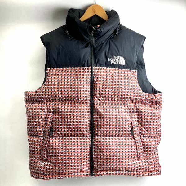 t)シュプリーム Supreme×ザ・ノース・フェイス TNF 21SS Studded Nuptse Vest スタッズプリント ヌプシ ベスト ダウン XL アウター 中古