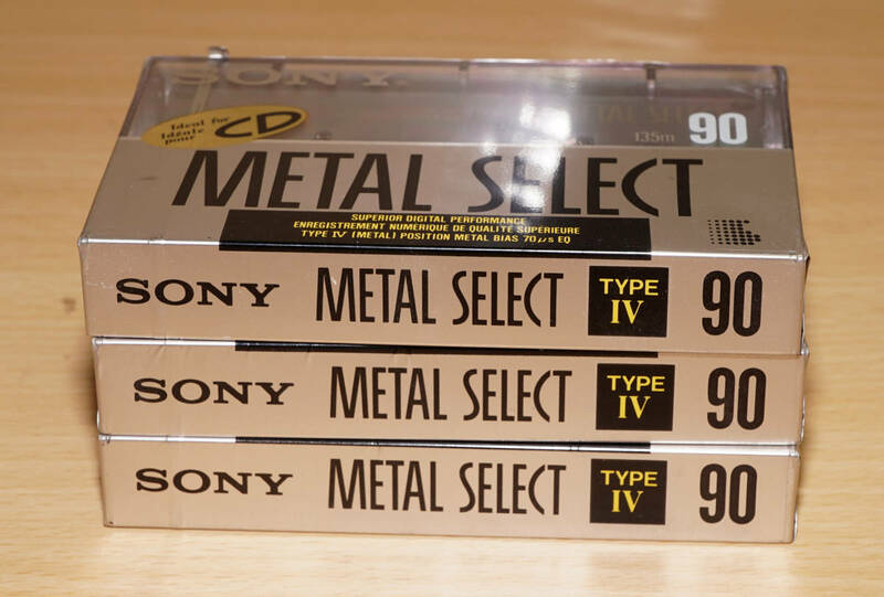 【未開封・未使用品】ソニーSONY メタル カセットテープ METAL SELECT 90 ３本セット 送料無料 メタルポジション