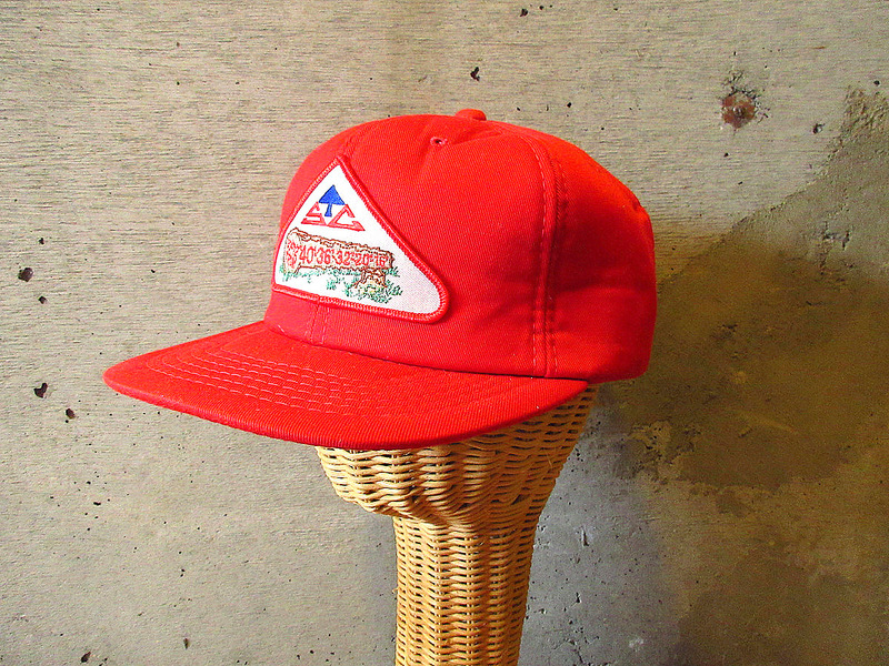 ビンテージ70’s80’s●DEASTOCKワッペン付きスナップバックキャップ赤●240124k6-m-cp-bb 1970s1980sデッドストックメンズ帽子