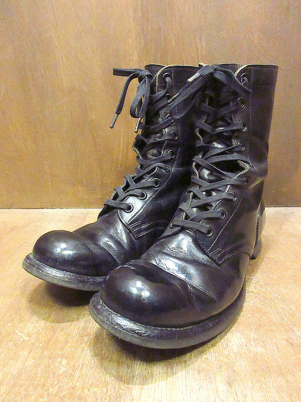 ビンテージ60’s●LIGHT TREADスチールトゥコンバットブーツ黒size 11 N●240117j5-m-bt-30cmレザー革靴1960s