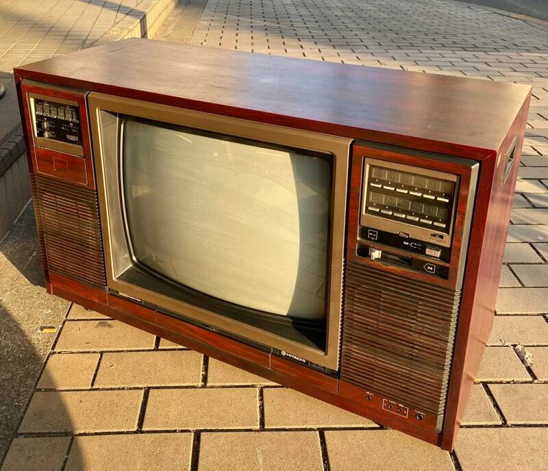 【No.424】HITACHI 日立 カラーテレビ C20-840 1979年製 木目 木枠 アナログ ブラウン管 昭和レトロ 当時物 アンティーク 現状品