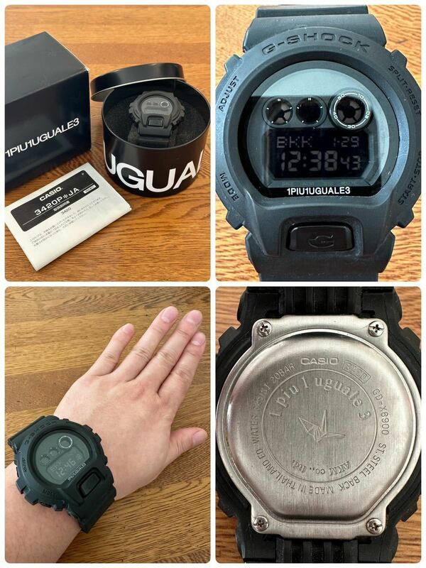名作 本物 美品 希少 限定モデル CASIO カシオ G-SHOCK ジーショック 1PIU1UGUALE3 ウノピュウノウグァーレトレ GD-X6900 ブラック 腕時計