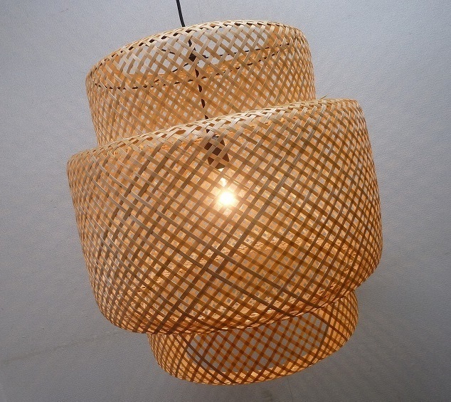 (☆BM)【感謝特別価格】木製 ペンダントライト 1灯 和風モダン 天然素材 和室 アジアン スタイリッシュ 天井照明 シーリングライト IKEA