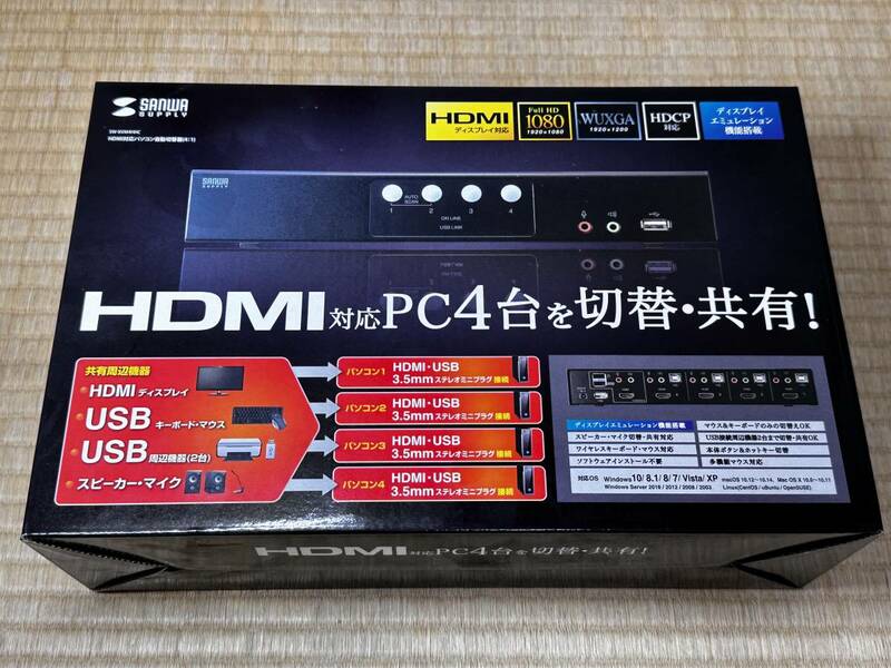 未開封品/サンワサプライ HDMI対応パソコン自動切替器 SW-KVM4HHC