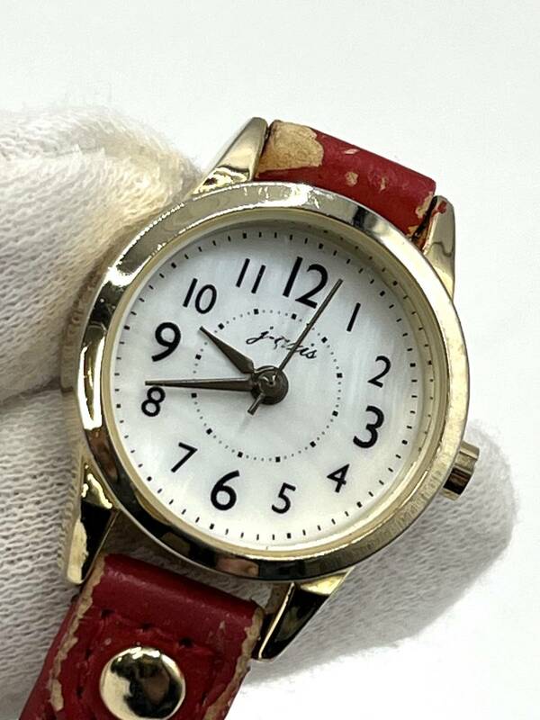 【稼働〇】J-AXIS　ジェイ アクシス　AL1312 クォーツ シェル文字盤 レディース 腕時計 時計幅：2.1 