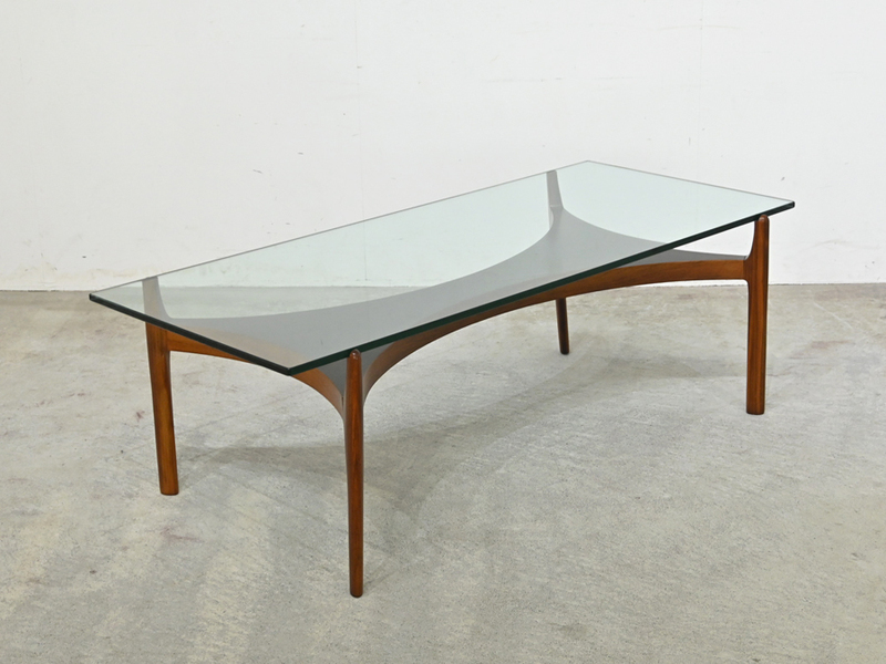 デンマーク Sven Ellekaer ローズウッド材 ガラストップ センターテーブル 60年代ヴィンテージ/北欧 ウェグナー フィンユール モーエンセン