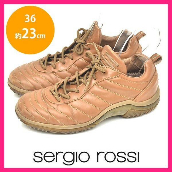 セルジオロッシ sergio rossi レディーススニーカー ブラウン 茶 36(約23cm) sh23-0892