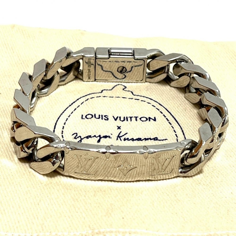 【Louis Vuitton】ルイヴィトン M00269 モノグラム チェーンブレスレット シルバーカラー メッキ 喜平 メンズアクセサリー