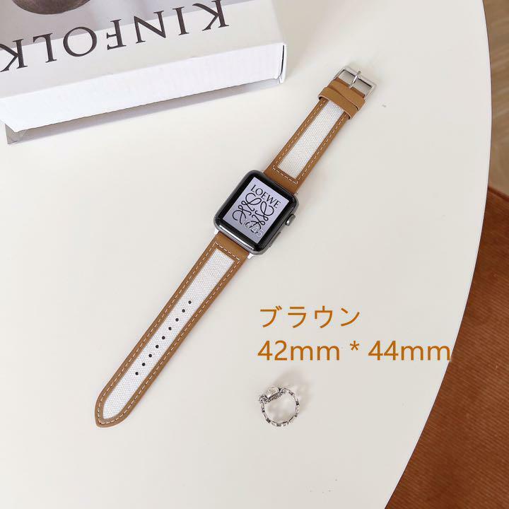 Apple Watch 用バンド本革 交換ベルトアップルウォッチバンド　男女兼用　ブラウン