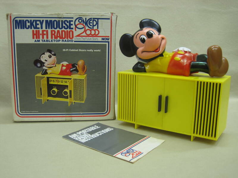 動作　Mickey Mouse HI-FI Radio ミッキーマウス　HI-FIラジオ　１９７０年代　ビンテージ
