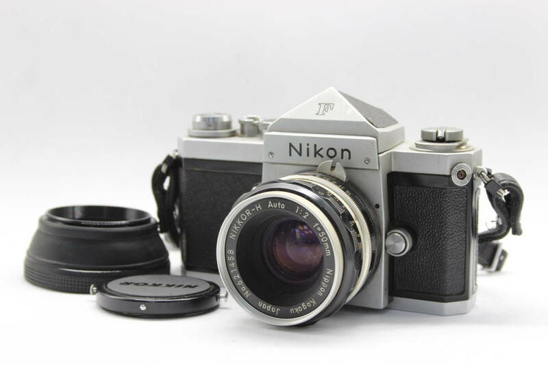 【返品保証】 ニコン Nikon F アイレベル 前期型 Nikkor-H 50mm F2 ボディ レンズセット s6006