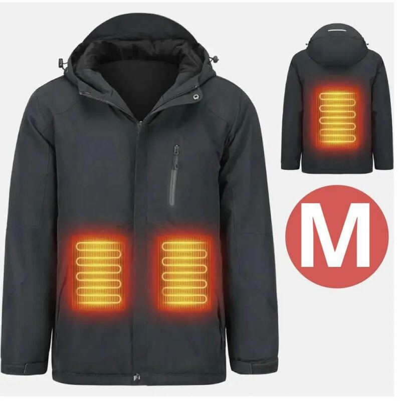 電熱ジャケット 加熱ジャケット カップル加熱服 USB給電 電熱ウェア 八つのヒーター ヒーター内蔵 長袖 3段温度調整機能付き