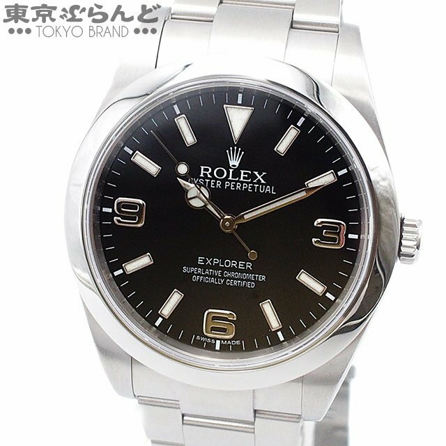 101693364 ロレックス ROLEX エクスプローラー1 214270 ランダム番 SS ブラックアウト オイスターブレス 腕時計 メンズ 自動巻 仕上済
