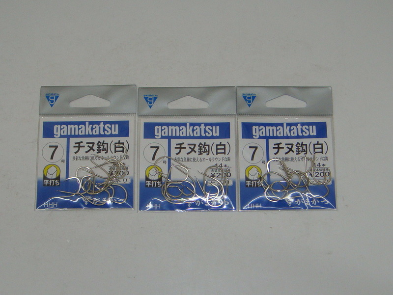 チヌ　白　7号　3枚セット　がまかつ　送料無料