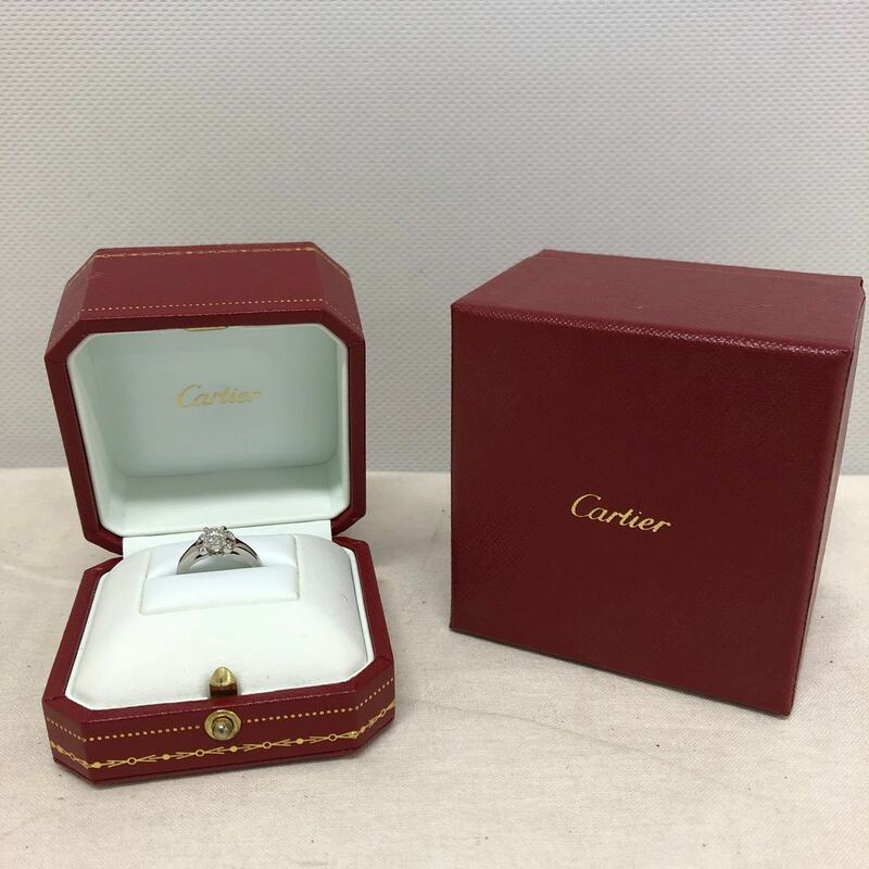 【中古・美品】Cartier BALLERINE SOLITAIRE カルティエ バレリーナ ソリテール ダイヤ0.45ct 指輪　ブライダル　リング　5号