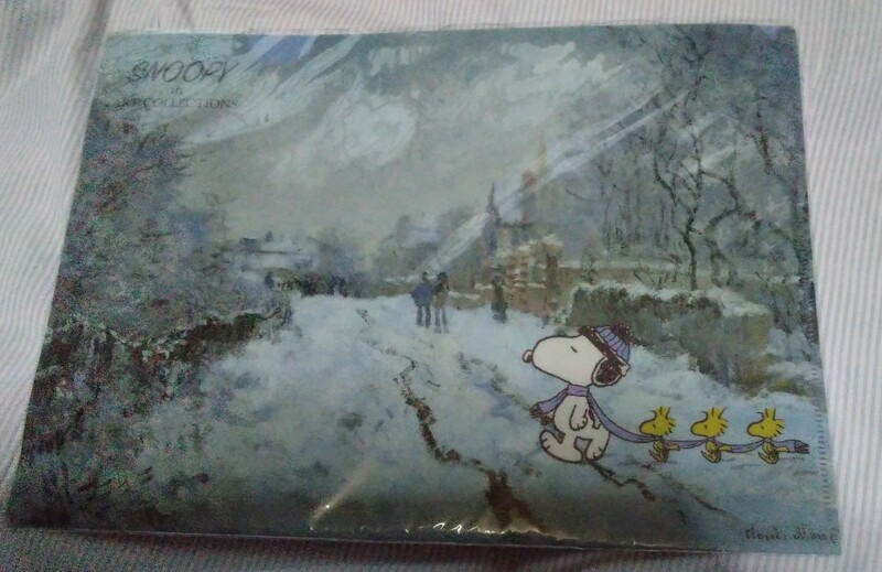スヌーピー クリアファイル アートコレクション　アルジャントウイユの雪景色