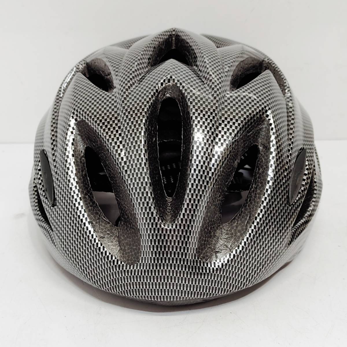 ●WX-016 ヘルメット Lサイズ(58-62) グレー系 自転車 サイクリング 超軽量 ロードバイク M1128