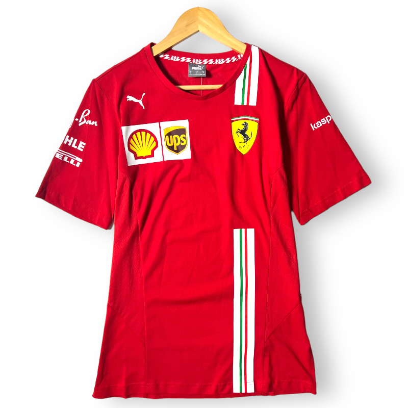 新品 PUMA プーマ Scuderia Ferrari フェラーリコレクション ストレッチ レプリカシャツ チームTシャツ 763033 S 春夏 メンズ ◆B1257