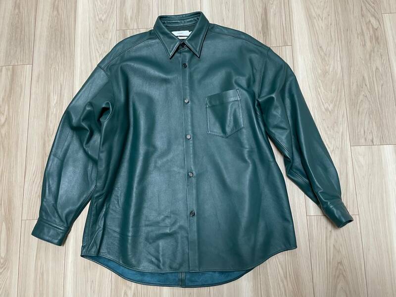 Graphpaper グラフペーパー　2023-2024AW Sheep Leather Oversized Shirt COLOR D.GREEN