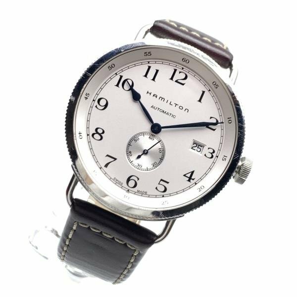 HAMILTON ハミルトン 腕時計 H784650 カーキ ネイビー パイオニア スモールセコンド 裏スケ 白文字盤 メンズ 自動巻き 管理RY24000098