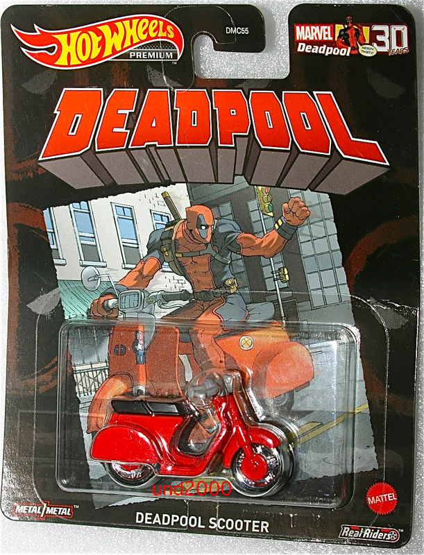 日本未発売 Hot Wheels Retro デッドプール Deadpool スクーター Scooter ベスパ Vespa マーベル Marvel レトロ エンターテイメント
