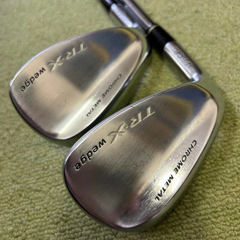 Y218 PRGR TR-X wedge CHROME METAL レフティー 番手A.S 2本セット 純正スチール