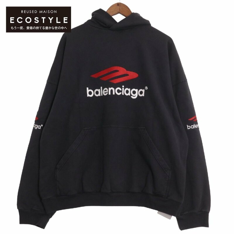 BALENCIAGA 739024 オーバーサイズ 3B スポーツアイコンフーディ/パーカー Balenciaga 3B Sports Icon Hoodie