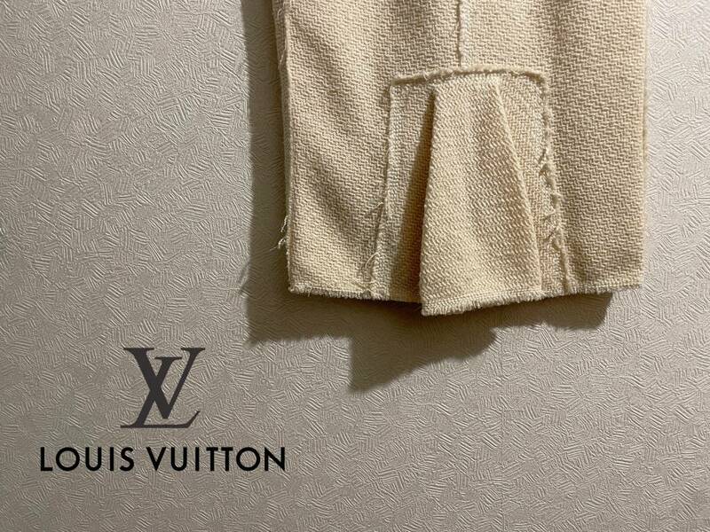 ◯フランス製 LOUIS VUITTON インサイドアウト ファンシー ツイード スカート / ルイヴィトン ペンシル クリーム 34 Ladies #Sirchive