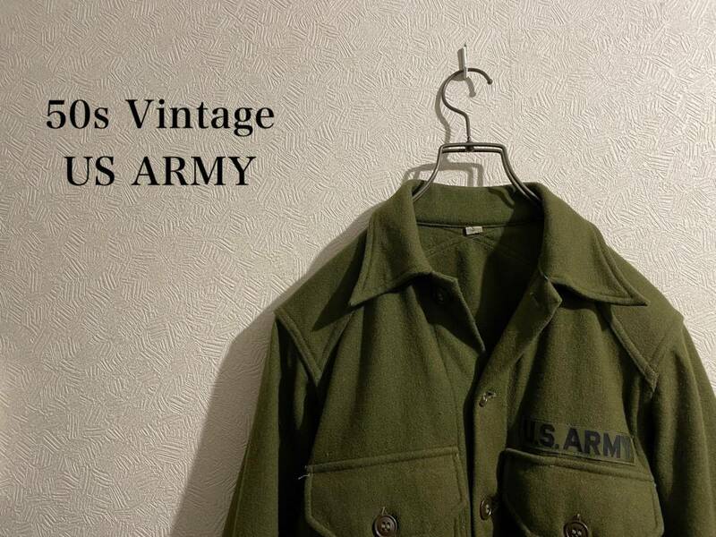 ◯ 50s Vintage US ARMY ウール フィールド シャツ / OG-108 前期 ミリタリー ジャケット コリア CPO オリーブ S Mens #Sirchive