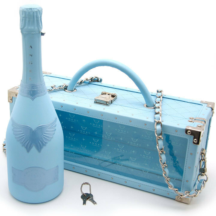 古酒 スパークリング エンジェル シャンパン ドゥミセック 12.5% 750ml ブルー 鍵・ケース付 ANGEL 果実酒 スパークリング ワイン