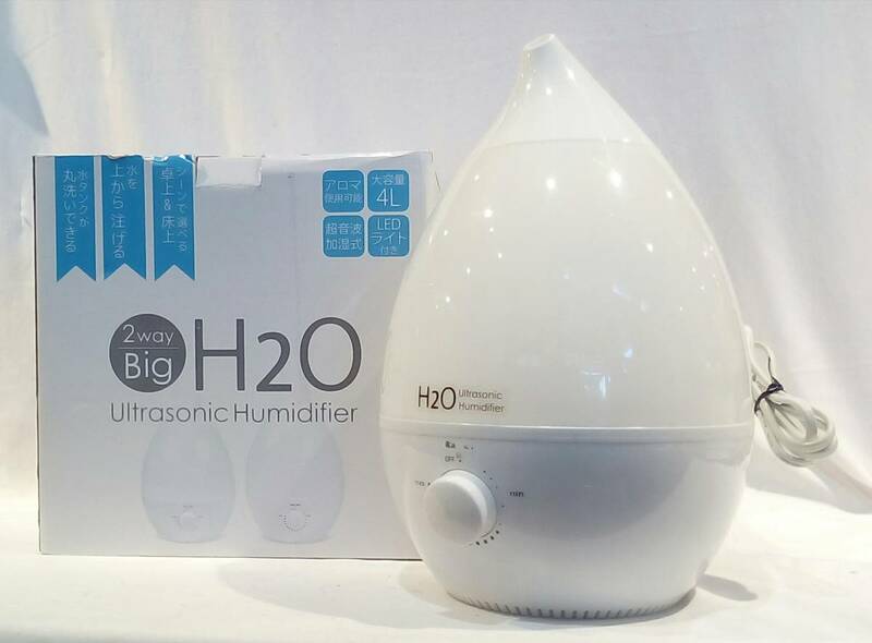 ○101○ Big H2O Ultrasonic Humidifier アロマ 加湿器　しずく　大容量　超音波式　七色
