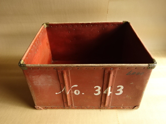 昭和レトロ 1950年代 大きなサイズのボテ箱 ボテ箱 通い箱 収納箱 配達箱 バイク荷台 