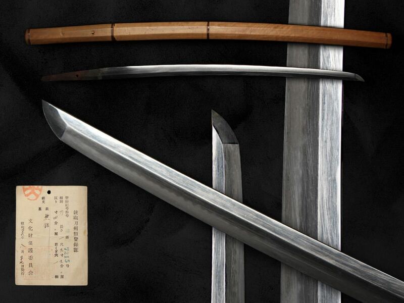 【登録証付】 無銘　刀　一尺九寸九分　時代　日本刀　武具　骨董　古美術　（M60Ai0127R0512092）