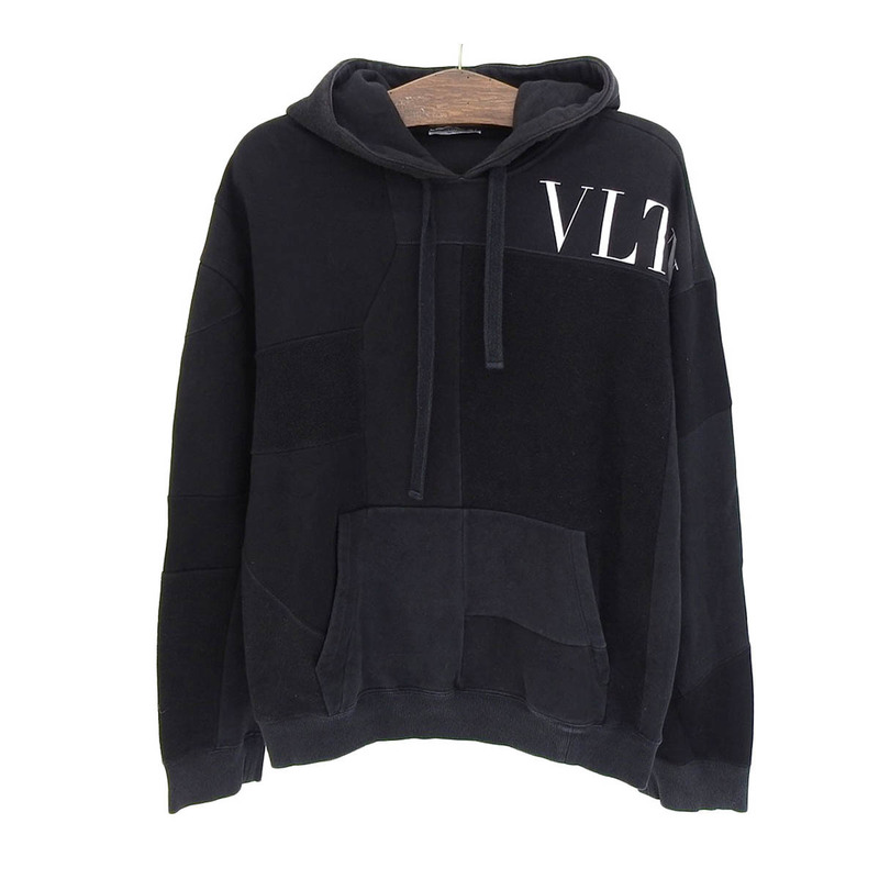 ヴァレンティノ VLTN ロゴ プリント パーカー WV3MF19B7CW メンズ ブラック VALENTINO 中古 【アパレル・小物】