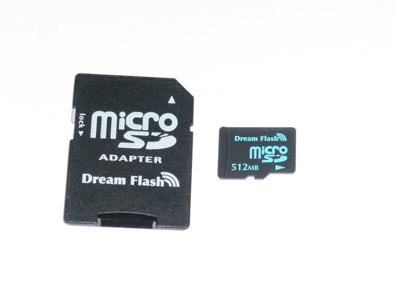動作保証！Dream Flash microSD ＳＤカード 512MB SDカードアダプタ付