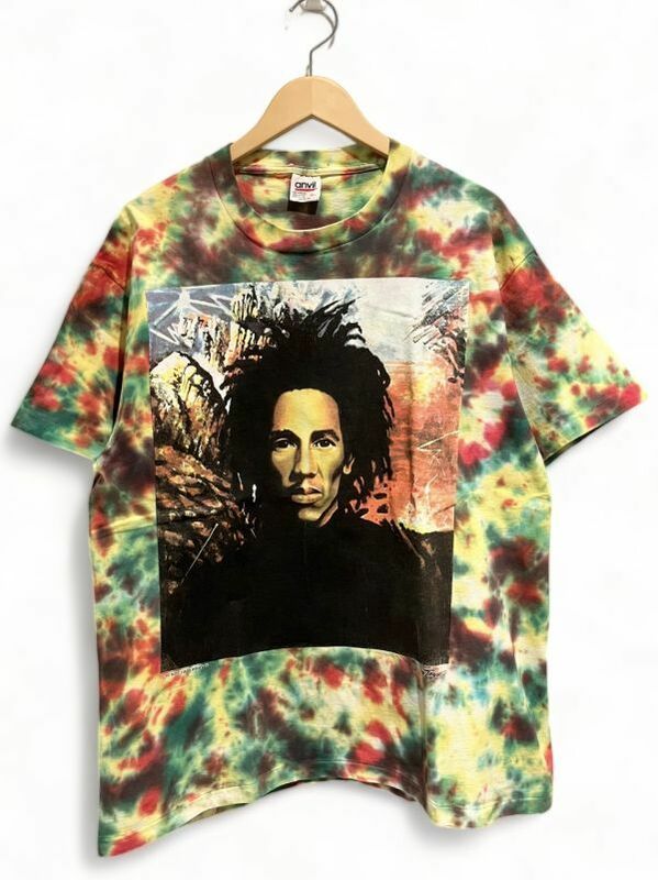 90s USA製 anvil Bob Marley ボブマーリー Natty Dread Tony Wright タイダイTシャツ size XL