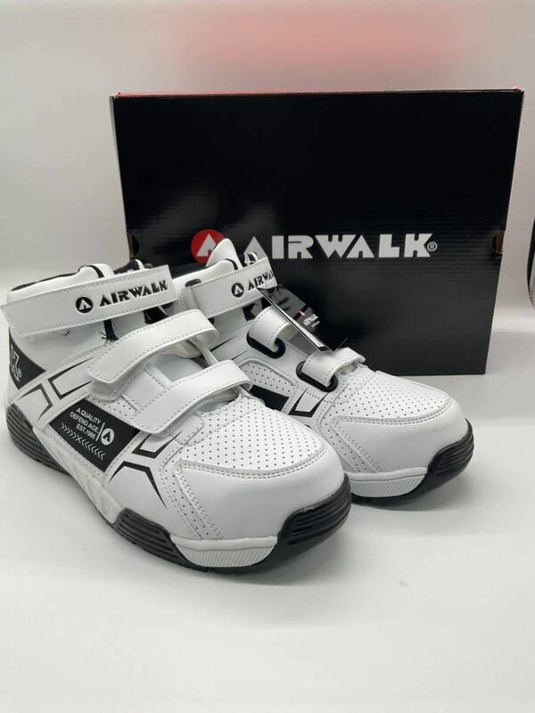 ホワイト 28cm AIR WALK ベルトライン AW-980 樹脂先芯入 軽量スニーカー 新品未使用 安全靴 エアウォーク