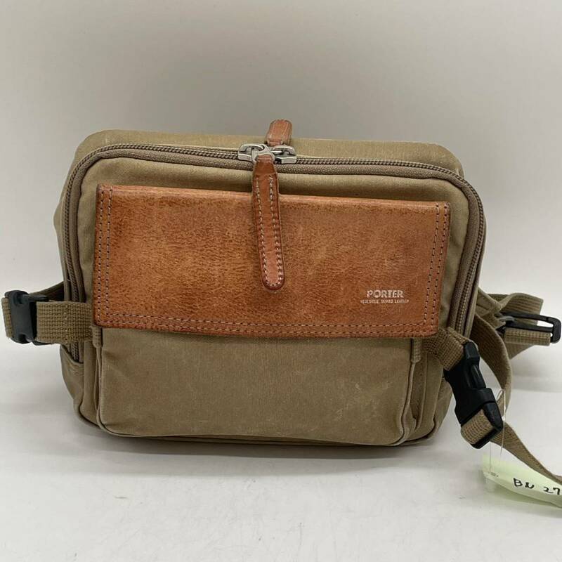 BN2744□PORTER FIELD ポーター フィールド ショルダーバッグ レザー キャンバス