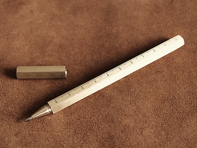 真鍮 ボールペン（10cmメモリ付き）ブラス 筆記用具 文房具 ステーショナリー カッパー 雑貨 ゴールド ビジネス 教材 デスク グッズ