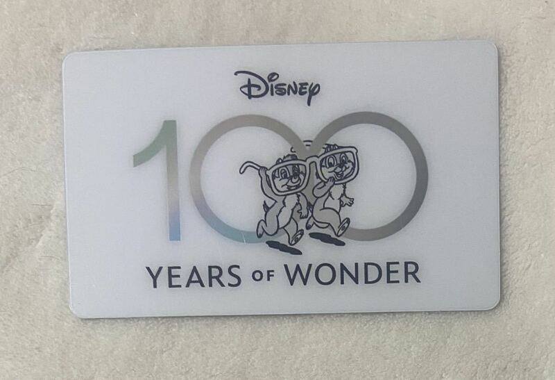 15-44. ディズニー　Disney ディズニーストア　カードステッカー　ディズニー100 チップ　デール