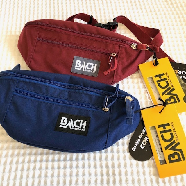 BACH バッハ 新品未使用 お得２つセット コーデュラ ナイロン ウエストポーチ 斜め掛け ウエストバッグ ボディバッグ 青 ブルー エンジ 