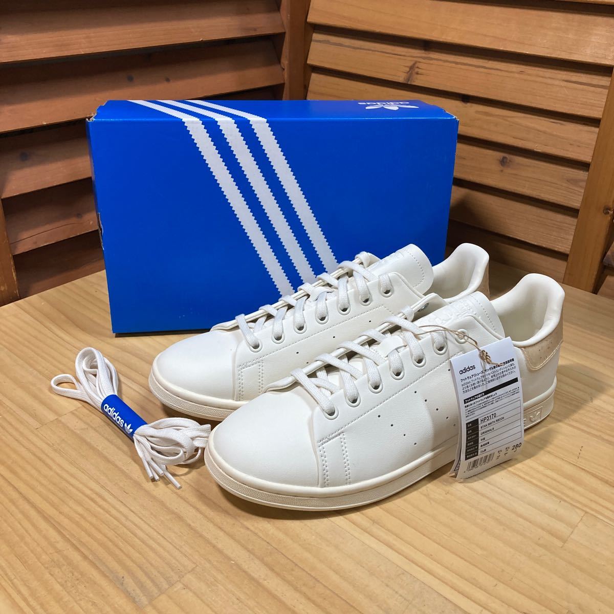 M3 △949未使用品【adidas アディダス】箱 タグ 替え紐付 HP3170 STAN SMITH RECON スタンスミス リコン SIZE US 10 