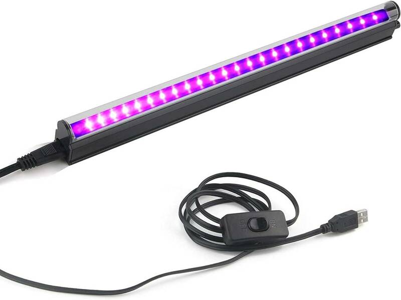 ブラックライト 24LED 紫外線ライト 385~405NM 10W USB給電式 超薄型 UVライト led 紫外線 ライト レ